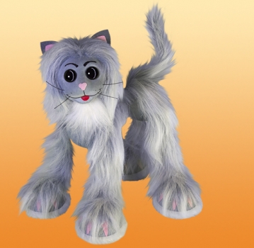 Loutka modrá kočka s bílou náprsenkou