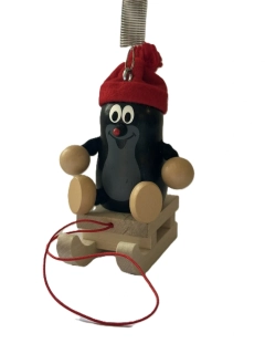 Krtek na sáních s pružinou