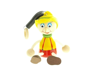 Pinocchio s kloboukem na pružině